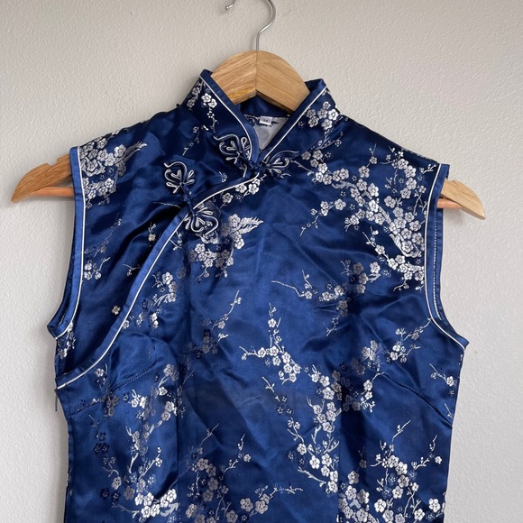 Asian-Inspired High Neck Allover Print Mini Dress - Picture 1 of 12
